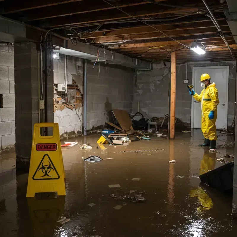 Flooded Basement Electrical Hazard in Hayward, WI Property